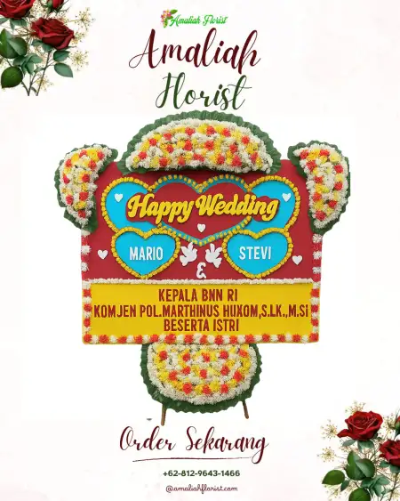 Papan Bunga Pernikahan Wakah